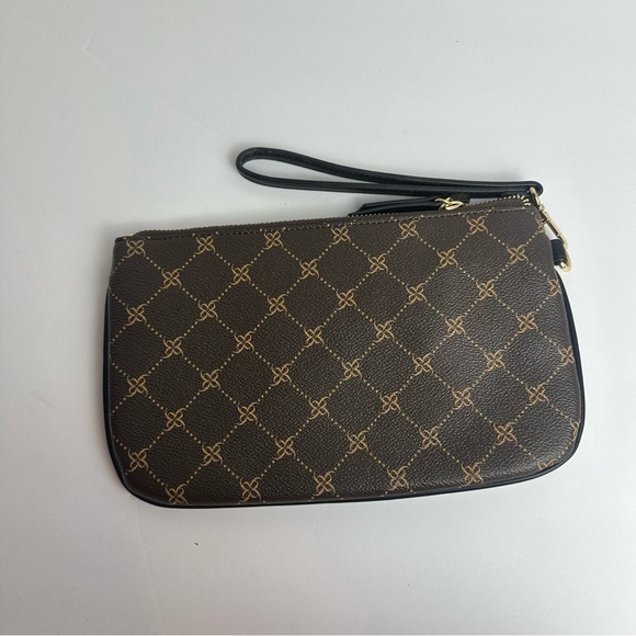 Nine West Pouch Style Faux Leather Tan Brown Wristlet Card Holder - Picture 5 of 15